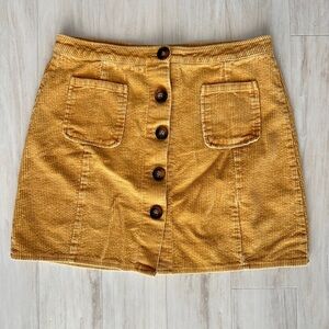 Corduroy Skirt in Mustard Yellow